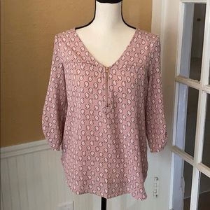 Pink paisley patterned blouse